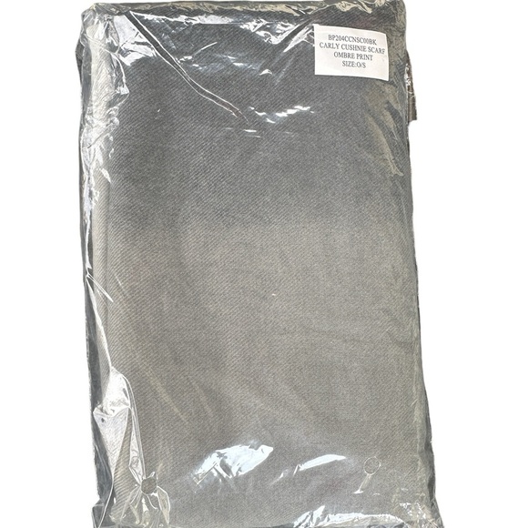 Cushnie Oversized Carley Long Scarf Wrap Black Gray Cream Ombré NEW - Picture 5 of 9